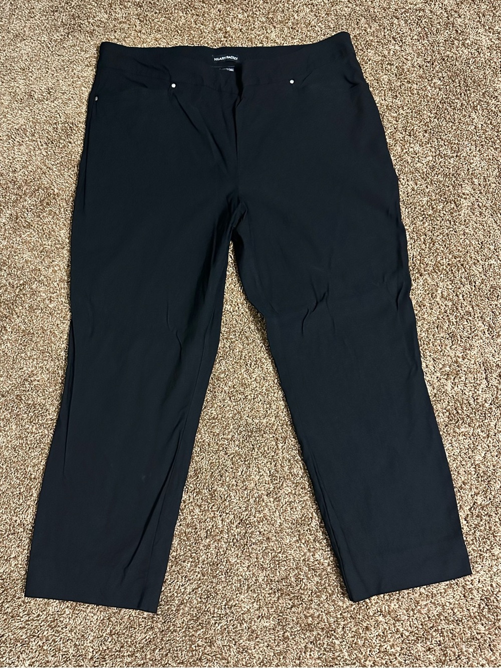 Hilary Radley Stretch Pull On Black Capris size XXL